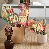 12Pcs Gold 50Th Birthday Centerpiece Sticks Glitter Number 50 Table Centerpieces Flower Toppers, 50Th Centerpiece For Wedding Anniversary Party Decorations Supplies