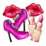 Lip Balloon Lipstick Foil Balloon Lady High Heels Balloon Decoration,V
