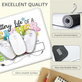 Battery Life Of A Teacher Non-Slip Mouse Pad With Stitched Edge, Funny Teaching Gifts, Teachers Day Gifts For Women Friends, Appreciation Gifts For Teacher Assistant, Back To School Gifts