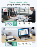 Portable Printers Wireless For Travel, M08F Thermal Bluetooth Printer Support For 8.5"X11" Us Letter, Small Inkless Printer Compatible With Ios, Android, Laptop For Car, Office, Home
