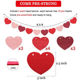 4 Pack Felt Heart Valentine’S Day Garland Banner Valentines Day Heart