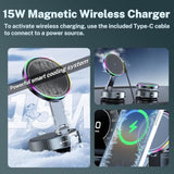For Magsafe Car Mount Charger, 15W Wireless Charger Suction Cup Phone Mount With Breathing Rgb Light, 360 Adjustable Vacuum Magnetic Phone Holder For Iphone 17 Pro Max 17 Air 16 15 Plus