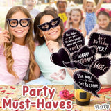 Premium Birthday Photo Booth Props Kit, 27 Rose Gold Party Decorations (No Glitter), Durable & Easy-To-Use Photobooth Props Signs For Memorable Photos & Unforgettable Celebrations By