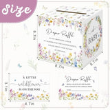 Baby In Bloom Baby Shower Decorations, Diaper Raffle Box With Tickets, Girls Wildflower Baby Shower Decorations For Diaper Raffle Party Games