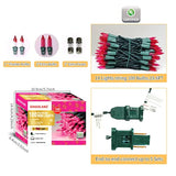 Ultra-Bright Connectable Pink Christmas Light Set 100 Count 19.6 Feet Incandescent Bulb Mini String Light For Indoor Out