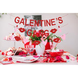 Galentine’S Gang Banner, Happy Galentine’S Day Banner, Galentines Day Decorations, Hgb Valentine’S Day Party Decorations, Girl Lady Galentines Day Party Decorations With Hearts Garland, Pre-Assembled