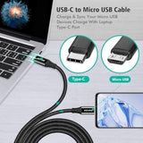 2 Pack 3Ft Usb-C Otg To Micro Usb Cable, Braided Charger Data Sync Cord Charging Wire Adapter For Samsung Galaxy S7 S6, J7, J3, Lg, Ps4, Kindle, Ps4 Xbox Controller, Android Phone, Black