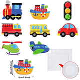 40 Pcs Transportation Birthday Party Decorations Classroom Decor Diy Car Cutout Cardboard Cutout Car Bus Train Plane Ship Helicopter Fire Truck Traffic Light Photo Prop With Glue Point Dot