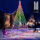 Outdoor Star String Lights - Pole Set With Remote, Multiple Lighting Modes, Timer, And Waterproof Feature For Ultimate Holiday Decor (Rgb, 10 Ft/408Led)
