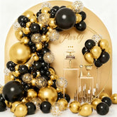 137pcs Black Gold Balloons Metallic Confetti Party Decorations