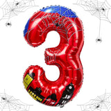 40 Inch Spider Theme Number Foil Balloons, 1-9 for Kids' Birthday Party Decor