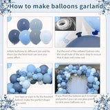Dusty Blue Balloons Arch Kit, Double Stuffed Dark Blue Balloons Denim Baby Light Pastel Blue Balloon Garland For Baby Shower Birthday Wedding Baptism Graduation Gender Reveal Party Decoration