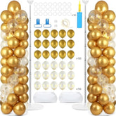 Gold Balloon Column Kit with 100 Balloons & Stands for Parties, Weddings, Birthdays and More