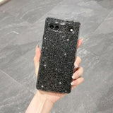 Compatible With Google Pixel 6A Case,Cute Bling Glitter Thin Slim Shockproof Tpu Sparkly Cover For Women Girl For Google 6A 6.1 Inch-Black
