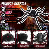 Halloween Decorations Giant Spider, 6.6 Ft Fake Halloween Decor Spiders Large, Furry Spiders for Outdoor Indoor Yard Home Costumes Party House Décor (1 Pack)