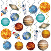 40Pcs Solar System Hanging Swirl Decorations, Outer Space Party Ceiling Hanging Swirls Space Themed Party Swirls Streamers For Space Themed Birthday Baby Shower Party Decor Supplies