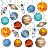 40Pcs Solar System Hanging Swirl Decorations, Outer Space Party Ceiling Hanging Swirls Space Themed Party Swirls Streamers For Space Themed Birthday Baby Shower Party Decor Supplies