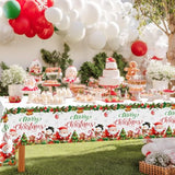 3 Pcs Merry Christmas Tablecloth Christmas Party Table Cover Santa Snowman Gingerbread Table Cloth For Xmas Holiday Party Decorations 108 X 54 Inch