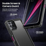 For Revvl 6 Pro 5G / Revvl 6X Pro 5G Case, With Screen Protector, Military Grade Drop Proof Dual Layer Heavy Duty Rugged Protective Phone Shell (Black)