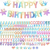 167 Pcs DIY Glitter Banner Kit for Custom Happy Birthday, New Year, and Party Decor