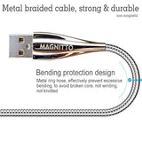 Metal Braided Usb Fast Charging Cable, Stainless Steel, Strong Durable Wire, Tangle Free, Heavy Duty, Chew Proof, Usb2.0 Cables Sync Charger Cords - 6Ft 2Pack