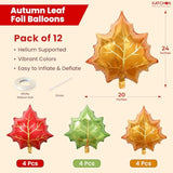 Large Fall Maple Leaf Balloons 24 Inch 12 Pack Autumn Party Birthday Wedding Decor