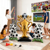 3PCS Soccer Party Decorations - Large Soccer & Trophy Foil Balloon Set, Sports/Birthday Themed Party Supplies for Soccer Fans,2026 World Cup Decor