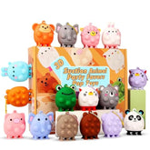 12 Pcs Party Favors For Kids,3D Animal Pop Toys,Goodie Bags Stuffers For Kids,Pinata Stuffers Carnival Prizes,Fidget Toys Bulk,Prize For Classroom,Suction Toys For Toddlers