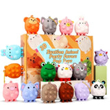 12 Pcs Party Favors For Kids,3D Animal Pop Toys,Goodie Bags Stuffers For Kids,Pinata Stuffers Carnival Prizes,Fidget Toys Bulk,Prize For Classroom,Suction Toys For Toddlers