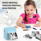 Mini Blue-Tooth Printer, Wireless Sticker Printer With 10 Rolls Paper For Iphone/Android