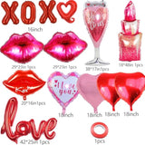 Valentines Day Balloons, Valentines Day Decorations Foil Balloons Includes Xoxo Lips Lipstick Love Balloons Valentines Day Decorations,Happy Valentines Day Balloons For Valentines Day Party