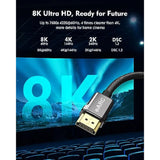 8K Hdmi Arc/Earc Cable 2.1 For Soundbar 6Ft, 8K@60Hz, 4K@120Hz High Speed Hdmi