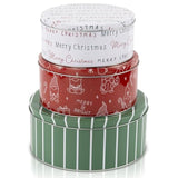 Beautiful Christmas Cookie Tins Set Of 3 - Cute Containers Are Perfect To Share Delicious Homemade Cookies, Candy Or Cupcakes With Friends & Family - Sturdy Boxes With Lids For Holiday Gift Giving