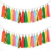 35 Pcs Taco Bout A Party Tassel Garland Tissue Paper Tassels Banner Di