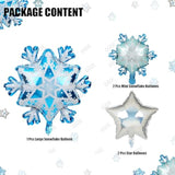 Snowflake Star Shapes Winter Holiday Theme Birthday Party Mylar Foil Christmas Decor Balloons