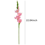 6Pcs Artificial Gladiolus Flowers White And Pink Fake Gladiolus Flowers Silk Gladiolus Flowers With Stems Fake Gladiolus Flowers For Wedding Garden Home Party Table Floral Arrangement