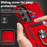 For Samsung Galaxy A16 5G Case With Camera Lens Cover Hd Screen Protector, Dual Layer Military-Grade Drop Tested Magnetic Ring Holder Kickstand Protective Phone Case For Samsung Galaxy A16 5G (Red)