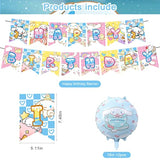 Cartoon Dog Party Set - Kawaii Banner, Cake Topper, Balloons for Kids Birthday