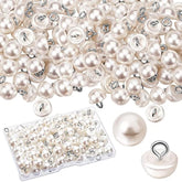 100 Pieces White Pearl Buttons For Sewing 10 Mm Half Pearl Buttons Dec