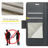 Iphone 16 Pro Max Wallet Case With Rfid Blocking, Magnetic Clasp, Kickstand, Leather Book Folio For Men Women - Black