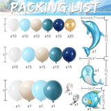 Nautical Party Decoration Balloon Arch Kit, Navy Blue Sand White Gold