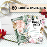 Birthday Thank You Cards, Fill In The Blank Thank You Card For Jungle Woodland Animal Theme Birthday Party Supplies, Decorations, 20 Cards With 20 Envelopes – (Srgxk007)