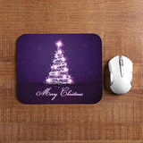 Christmas Tree Square Mousepads Desktop Notebook Mouse Mat Sparkle Light Xmas Fir Tree New Year Violet Mouse Pads For Working And Gaming Office Accessories Desk 9.5X7.9 Inch