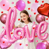 Valentines Day Decor Love Balloon Set, Pink Aluminum Film Large Lips,