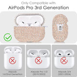 Bling AirPods Pro 3 Case Cover with Keychain for Women, Glitter Diamond Rhinestone Case for Apple AirPods Pro 3rd Gen, Cute and Sparkling AirPods Pro 3 Case with Keychain