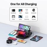 Fast Charging Station with Quick Charge 3.0, Multi USB Charger Station for Multiple Devices, iPhone, iPad, Tablet, Kindle-Black(UL Certified)