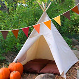 32Ft Fall Banner Triangle Flag Fabric Pennant Garland 36pcs for Autumn Thanksgiving Party Decor