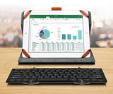 Portable Aluminum Tri-Fold Bluetooth Keyboard (Standard Full-Size) With Built-In Rechargeable Battery For Iphone, Smartphone, Ipad, Tablet, Mac, Pc (Ablko4F) Black