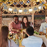 Plaid Pumpkin Burlap Banner Buffalo Check Fall Banner Jute White Pumpkins Bunting Garland Autumn Harvest Bunting Flag Thanksgiving Party Banner For Home Wall Mantel Fireplace Farmhouse Decor