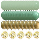Matte Sage Green Gold Balloons – Light Mint Olive Green Balloons For Wedding Neutral Baby Shower Birthday Party Supplies 60 Packs (Sage Green + Gold)